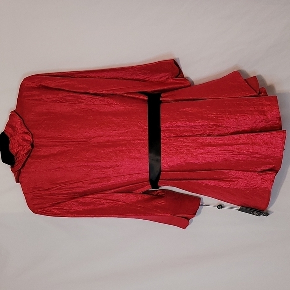Adrianna Papell Red Puff Collar Jacket - Picture 7 of 12